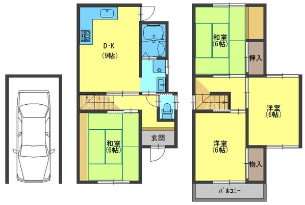 藤阪駅 徒歩12分 1階の物件間取画像